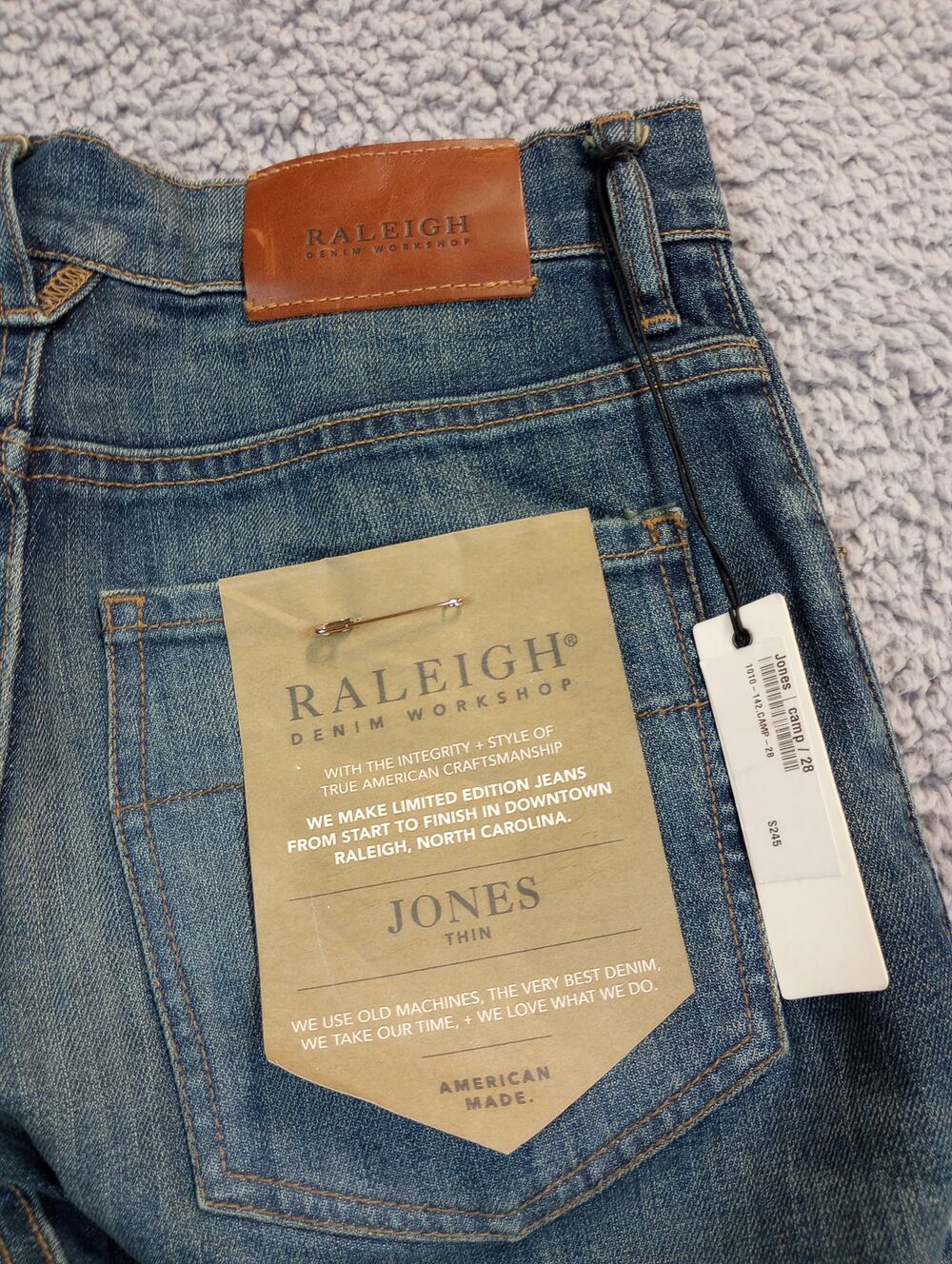 NWT Raleigh Denim Men's Size 28 Blue Jones Camp Slim Straight Classic (0990)